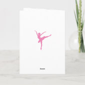 Pink Ballerina Silhouette - Geburtstag Karte (Rückseite)