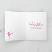 Pink Ballerina Silhouette - Geburtstag Karte (Innenseite)