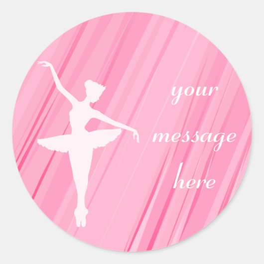 Pink Ballerina Silhouette Stickers (Vorderseite)