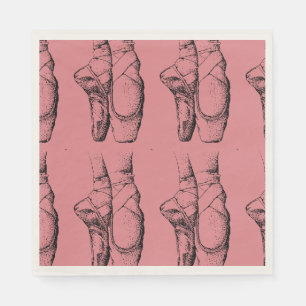 Pink Ballerina Slippers Ballett Papier Napkins Serviette