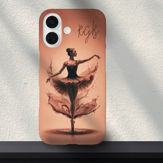 Pink Ballerina Splash Custom Initialen Ballett Case-Mate iPhone Hülle