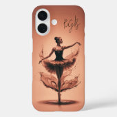 Pink Ballerina Splash Custom Initialen Ballett Case-Mate iPhone Hülle (Rückseite)