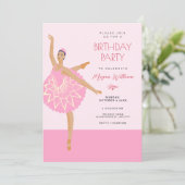 Pink Ballerina Tanzballet Geburtstag Einladung (Stehend Vorderseite)