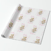 Pink Ballerina Teddy Bear Babydusche Geschenkpapier (Ungerollt)