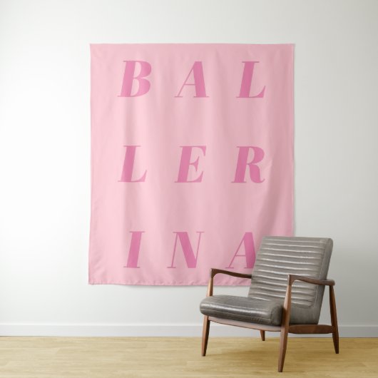 Pink Ballerina Text Design for Ballet Dancers Wandteppich (Beispiel)
