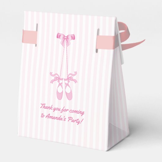Pink Ballerina theme Birthday Party Gast Danke Geschenkschachtel (Rückseite)
