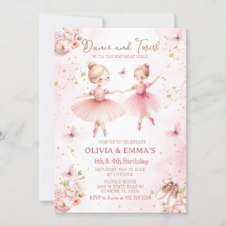 Pink Ballerina Tu Tu Schwester Geschwister Party Einladung