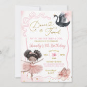 Pink Ballerina Tutu Afrikanisches Ballett Geburtst Einladung (Vorderseite)