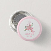 Pink Ballerina Tutu Cold Mother To Be Baby Shower  Button (Vorne & Hinten)