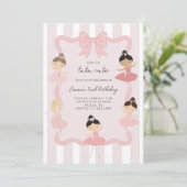 Pink Ballerina Tutu Cute Birthday Invitation Einladung (Stehend Vorderseite)