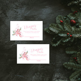 Pink Ballerina Tutu Diaper Raffle Baby Shower  Begleitkarte