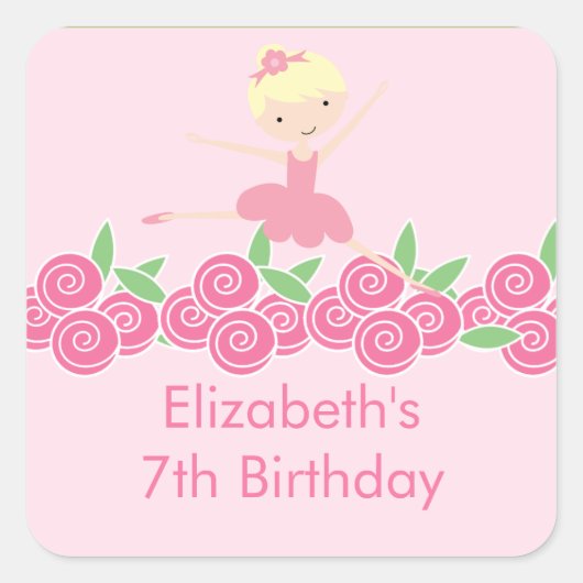 Pink Ballerina Tutu Tanz Geburtstagsparty Sticker (Vorderseite)