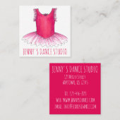 Pink Ballerina Tutu Tanzstudio Ballettlehrer Quadratische Visitenkarte (Vorne/Hinten)