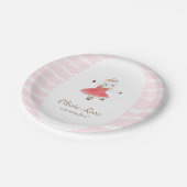 Pink Ballerina Unicorn Girl Birthday Party Pappteller (Schrägansicht)