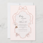 Pink Ballerina Whimsical Baby Shower Einladung (Vorderseite)