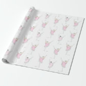 Pink Ballerina Wrapping Paper Geschenkpapier (Ungerollt)