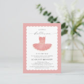 Pink BalleriTutu Baby Girl Kinderdusche Einladung Postkarte (Stehend Vorderseite)