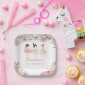 Pink Ballet Ballerina Geburtstagspapier-Teller Pappteller (Party)