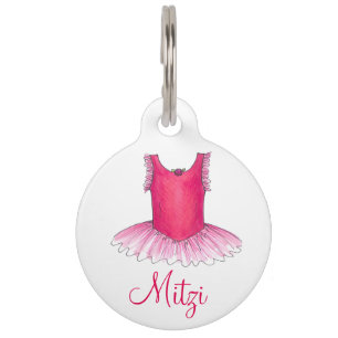Pink Ballet Ballerina Tutu Tanz Dog Tag Haustiermarke