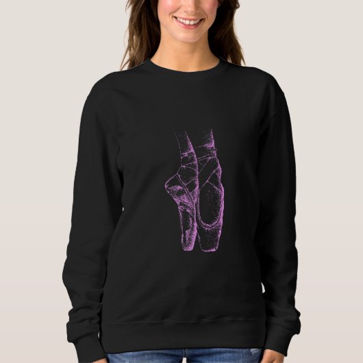 Pink Ballet Dance Slippers Sweatshirt (Vorderseite)