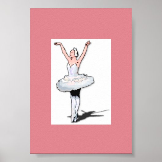 Pink Ballet Dancer Ballerina Poster (Vorne)