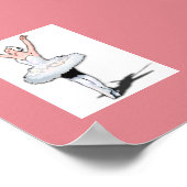 Pink Ballet Dancer Ballerina Poster (Ecke)