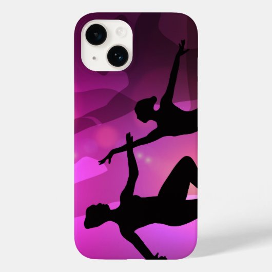 Pink Ballet Dancer Silhouette Laptop Sleeve Case-Mate iPhone Hülle (Rückseite)