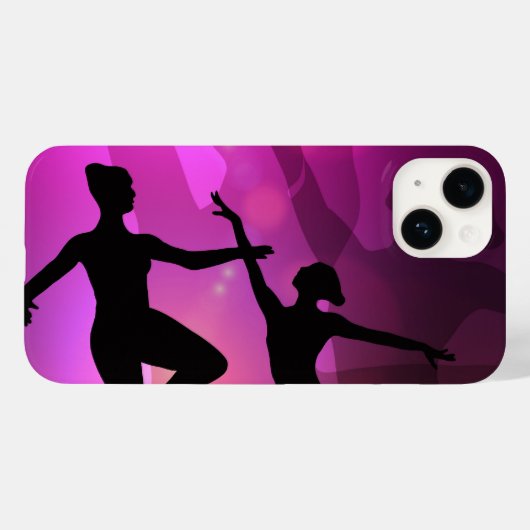 Pink Ballet Dancer Silhouette Laptop Sleeve Case-Mate iPhone Hülle (Rückseite (Horizontal))