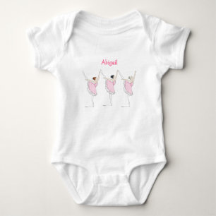 Pink Ballet Dancers Baby Strampler