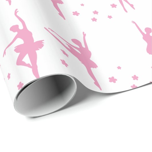 Pink Ballet Dancers Geschenkpapier (Rolleneckpunkt)