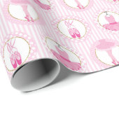 Pink Ballet Dancing - Ballerina Tutu Dancer Geschenkpapier (Rolleneckpunkt)