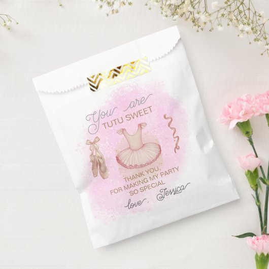 Pink Ballet Geburtstag vielen Dank Geschenktütchen (Versiegelt)