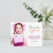 Pink Ballet Geburtstagsparty Danke Postkarte (Stehend Vorderseite)