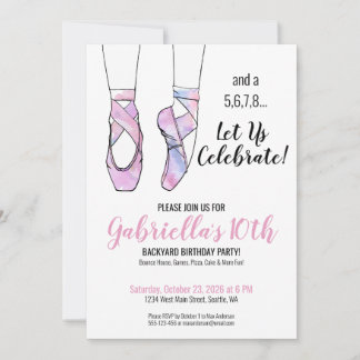 Pink Ballet Geburtstagsparty Einladung
