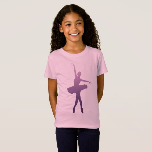 Pink Ballet Kids Girls Tshirt (Vorne ganz)