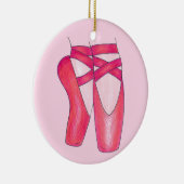 Pink Ballet Pointe Shows Tanzlehrer Ballerina Keramikornament (Rechts)