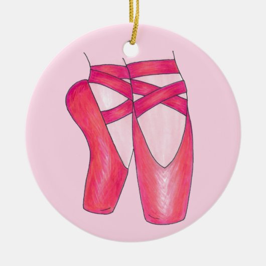 Pink Ballet Pointe Shows Tanzlehrer Ballerina Keramikornament (Vorne)