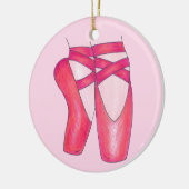 Pink Ballet Pointe Shows Tanzlehrer Ballerina Keramikornament (Links)