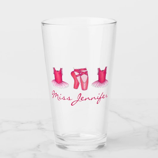 Pink Ballet Pointe Shows Tutu Ballerina Tanz Glas (Vorderseite)