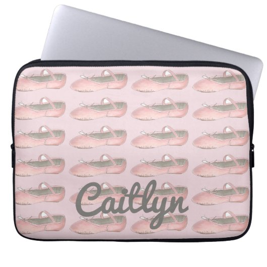 Pink Ballet Shoe Personalisiert Tanzlehrer Tänzeri Laptopschutzhülle (Vorderseite)