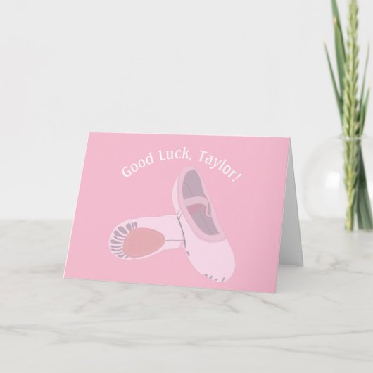 Pink Ballet Shoes Dance Erwägungsgrund Viel Glück Karte (Vorderseite)