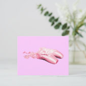 Pink Ballet Shoes Postkarte (Stehend Vorderseite)
