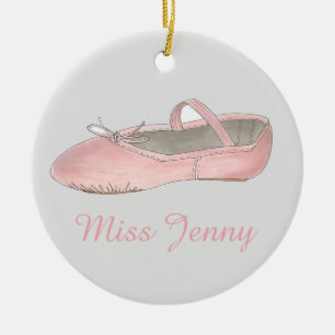 Pink Ballet Slipper Ballerina Tanzlehrer Geschenk Keramik Ornament