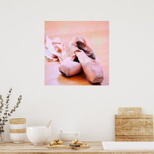 Pink Ballet Slipper Pointe Shoes Tanzvorlage Poster (Küche)