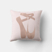 Pink Ballet Slippers Ballerina Rose Gold Bedroom Kissen (Rückseite)