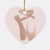 Pink Ballet Slippers Ballerina Rose Personalisiert Keramikornament (Hinten)