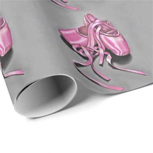 Pink Ballet Slippers Geschenkpapier (Rolleneckpunkt)