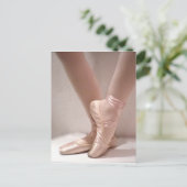 Pink Ballet Slippers Postkarte (Stehend Vorderseite)