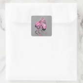 Pink Ballet Slippers Quadratischer Aufkleber (Tasche)