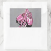 Pink Ballet Slippers Rechteckiger Aufkleber (Tasche)